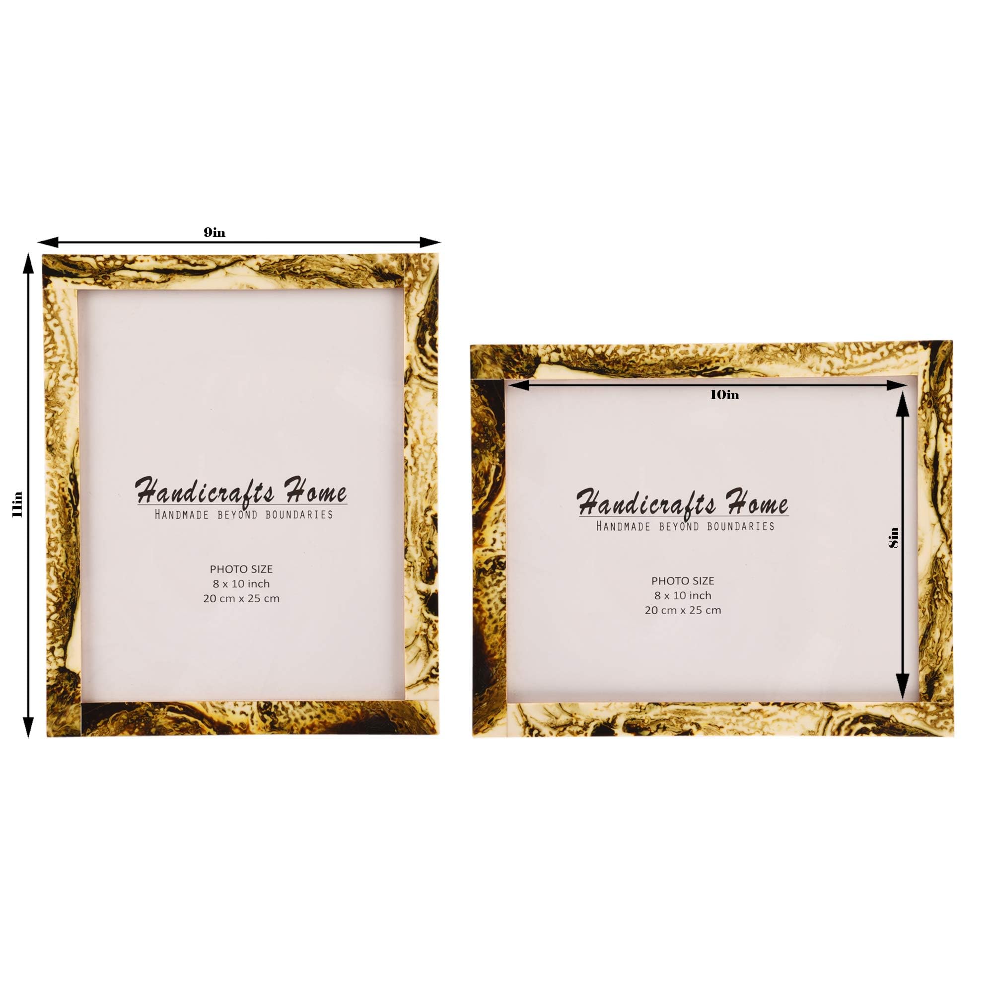 Handicrafts Home 8x10 Picture Frames Pack of 2 - Deco Collection Handcrafted Photo Frames, Perfect for Wall & Tabletop Display,